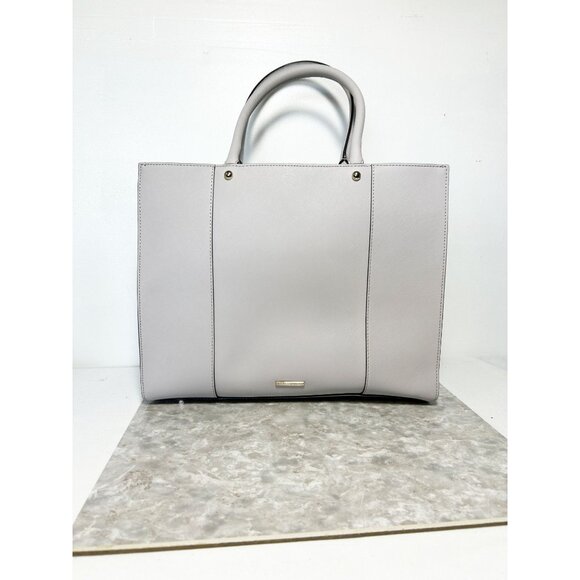 Rebecca Minkoff Saffiano Textured Leather Large "MAB" Tote in Lt Gray - Picture 3 of 13
